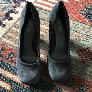Nine West suede square toe pumps 7M